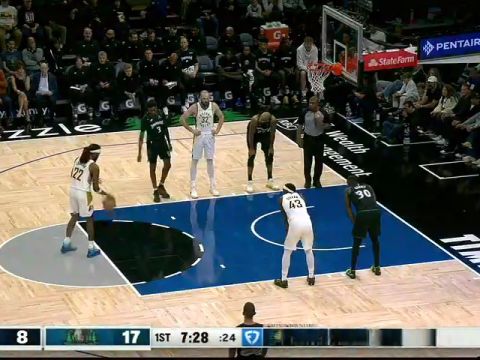 NBA常规赛:步行者vs森林狼第1节中文解说回放