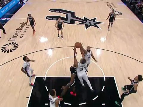 NBA常规赛:篮网vs马刺第3节中文解说回放