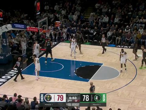 NBA常规赛:掘金vs森林狼第3节英文原声回放