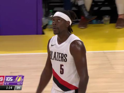NBA常规赛:开拓者vs湖人第4节英文原声回放