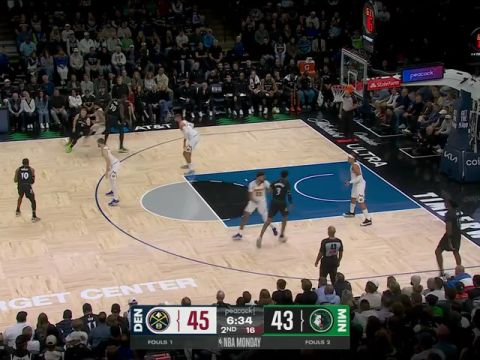 NBA常规赛:掘金vs森林狼英文原声全场回放