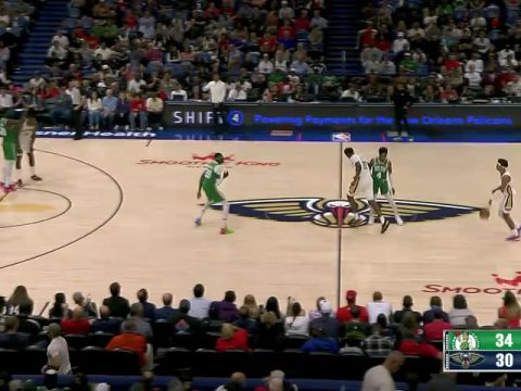 NBA常规赛:凯尔特人vs鹈鹕第2节英文原声回放