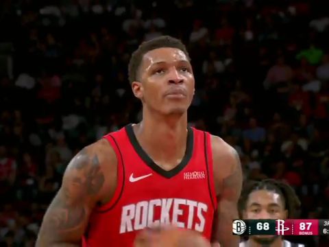 NBA常规赛:篮网vs火箭第3节英文原声回放