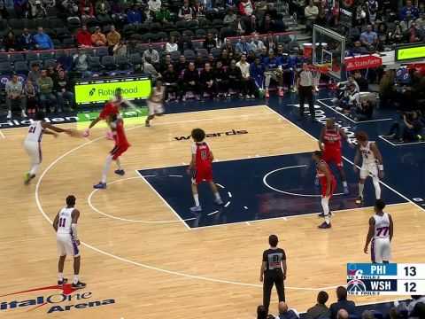 恩比德vs奇才集锦 高效轰下25+7+5助球队取胜