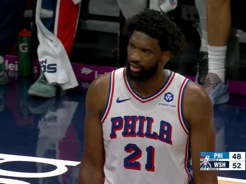 NBA常规赛:76人vs奇才第1节英文原声回放