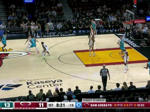 黄蜂vs热火第1节英文原声回放