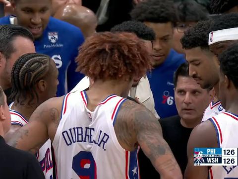 NBA常规赛:76人vs奇才第4节英文原声回放