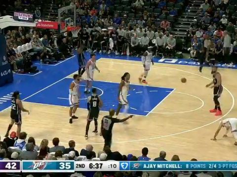 NBA常规赛:国王vs雷霆第2节中文解说回放