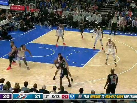 NBA常规赛:国王vs雷霆第1节英文原声回放