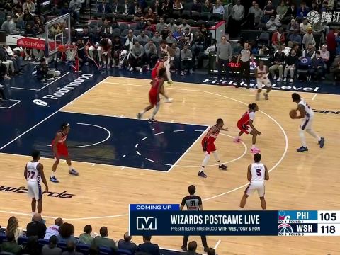 NBA常规赛:76人vs奇才中文解说全场回放