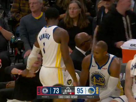 NBA常规赛:快船vs勇士第4节英文原声回放