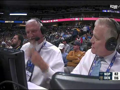 NBA常规赛：鹈鹕vs掘金第4节英文原声回放