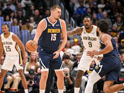 鹈鹕vs掘金精华回放 约老师21+12+10本赛季第四次三双带领掘金大胜鹈鹕