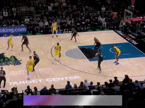 NBA常规赛：湖人vs森林狼第4节中文解说回放