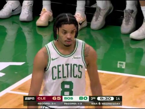 NBA常规赛:骑士vs凯尔特人第3节英文原声回放