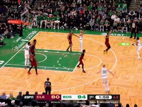 [微博全场集锦]🏀绿军终结骑士3连胜 布朗30+5 豪泽7记三分 米切尔下半场0分