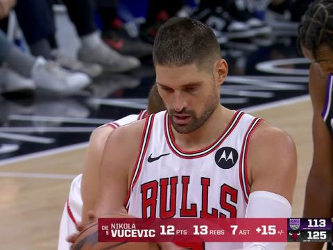NBA常规赛:国王vs公牛第4节英文原声回放