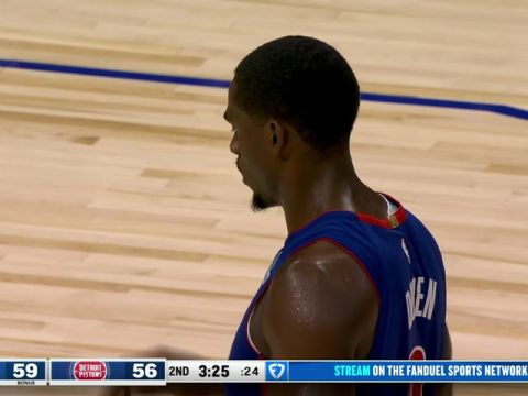 NBA常规赛:魔术vs活塞第2节英文原声回放