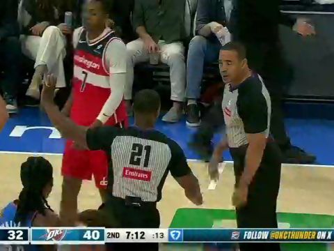 NBA常规赛:奇才vs雷霆第2节英文原声回放