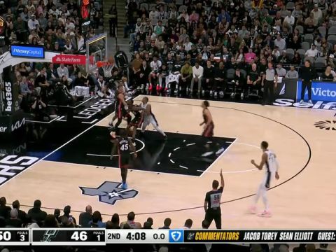 NBA常规赛:热火vs马刺第2节中文解说回放