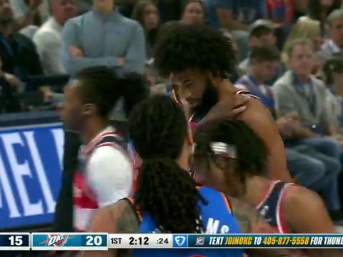 NBA常规赛:奇才vs雷霆第1节英文原声回放