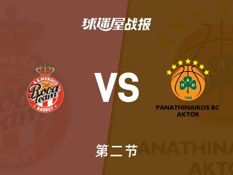 欧篮联常规赛:半场结束,摩纳哥以50-41领先帕纳辛纳科斯,詹姆斯10+1+5