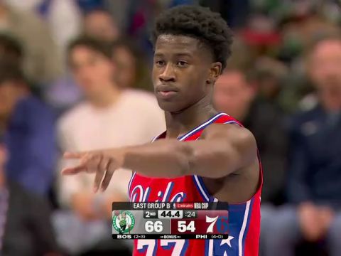 NBA杯小组赛东部B组:凯尔特人vs76人英文原声全场回放