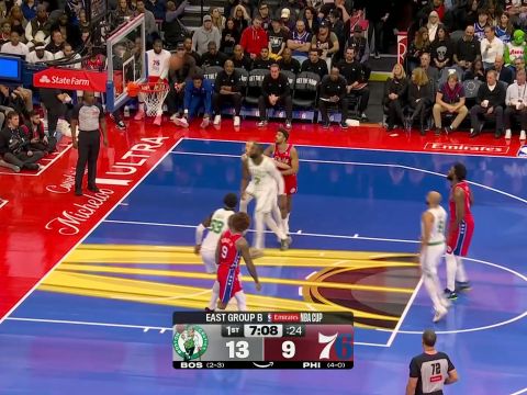 恩比德vs凯尔特人集锦 空砍20+6最后时刻无奈错失绝杀