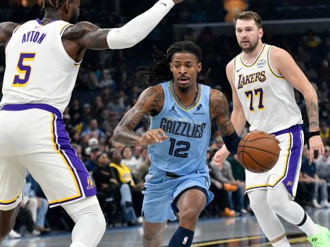 莫兰特vs湖人集锦 全场14中3拿到8分7助手感低迷