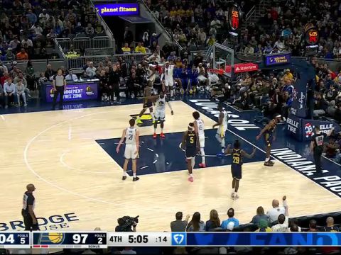 NBA常规赛：勇士vs步行者第4节中文解说回放