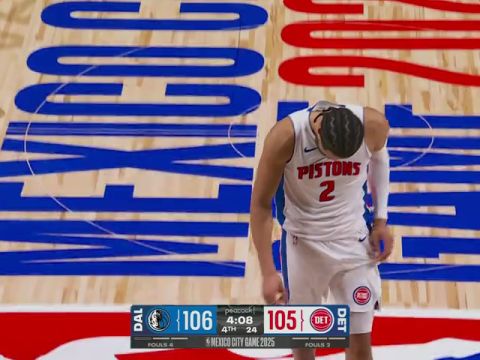 独行侠vs活塞第4节英文原声回放