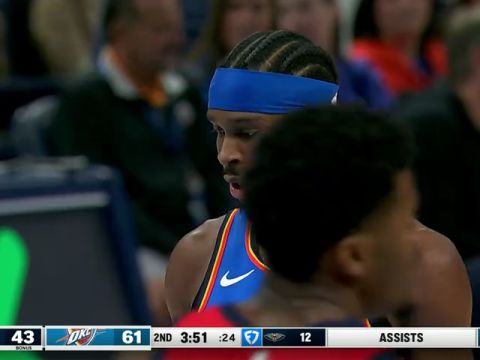 NBA常规赛：鹈鹕vs雷霆第2节中文解说回放