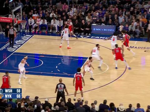 NBA常规赛：奇才vs尼克斯第3节英文原声回放