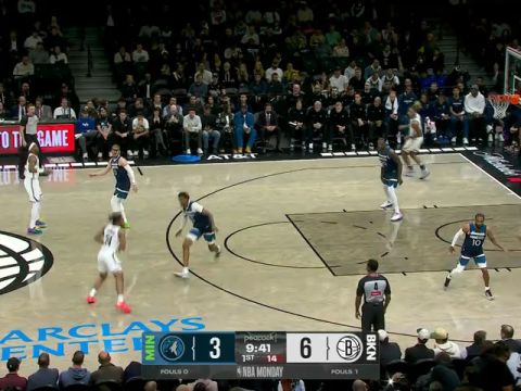 森林狼vs篮网第1节英文原声回放