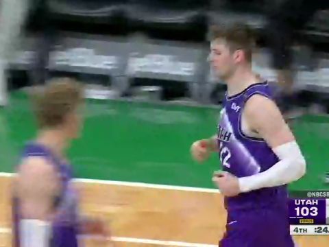 NBA常规赛：爵士vs凯尔特人第4节英文原声回放