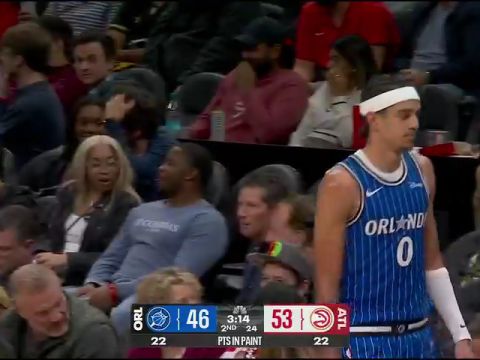 NBA常规赛：魔术vs老鹰第2节英文原声回放