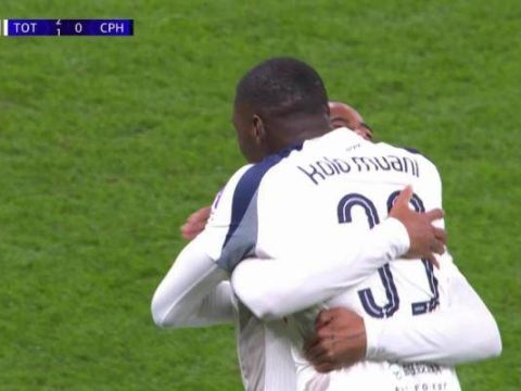 [进球视频]热刺扩大比分！穆阿尼无私助攻奥多贝尔进球