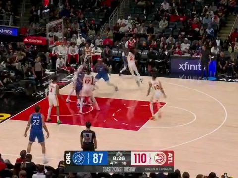 NBA常规赛：魔术vs老鹰第4节中文解说回放