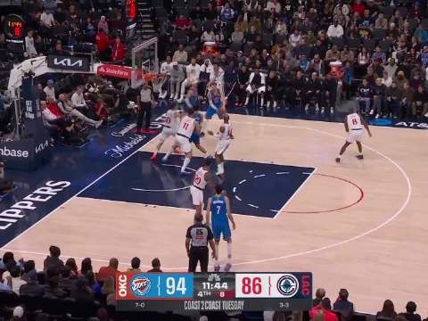 [微博全场集锦]🏀雷霆17-0打崩快船开季8-0 鸭梨30+12 哈登25+6+6 小卡缺战