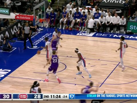 米凯卢克vs活塞集锦 全场16中10高效拿下28分难救主