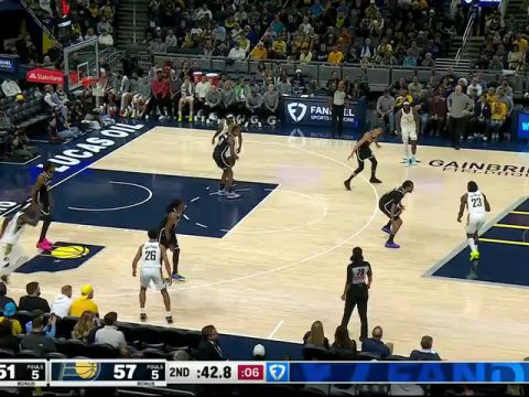 NBA常规赛：篮网vs步行者第2节英文原声回放