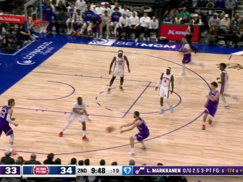 马尔卡宁vs活塞集锦 状态不佳22投仅中8球拿下25分