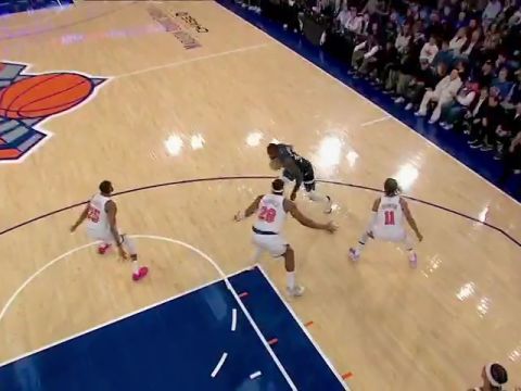 NBA常规赛：森林狼vs尼克斯第1节中文解说回放