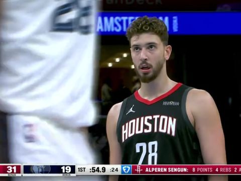 NBA常规赛：火箭vs灰熊第1节中文解说回放