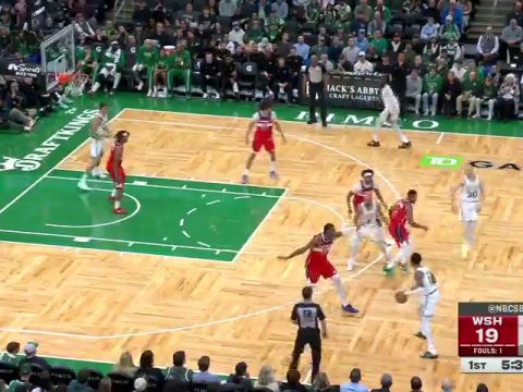 NBA常规赛：奇才vs凯尔特人第1节英文原声回放