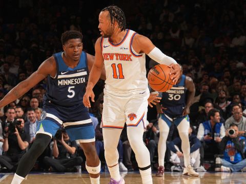 布伦森vs森林狼集锦 全场拿下23+7+10全面数据带领尼克斯战胜森林狼