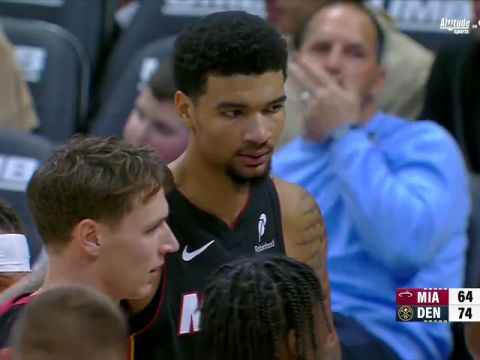 NBA常规赛：热火vs掘金第3节中文解说回放