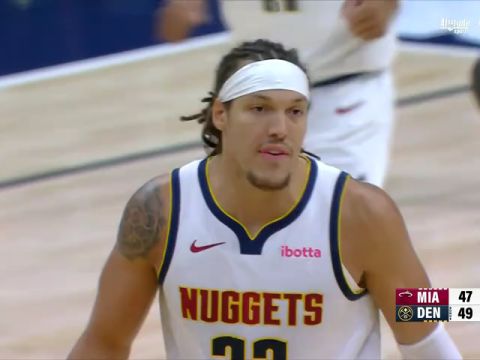 NBA常规赛：热火vs掘金第2节中文解说回放