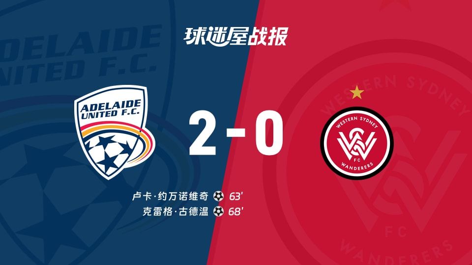 【澳超】阿德莱德联vs西悉尼流浪者比赛结果:阿德莱德联(2-0)西悉尼流浪者比分战报(2025年11月07日)