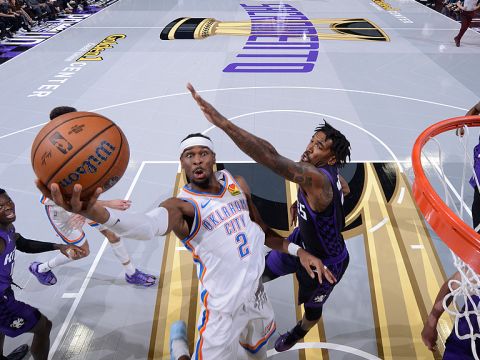 雷霆132-101国王 亚历山大联手哈滕合砍63分20篮板率队大胜